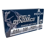 Fiocchi 243SPD Rifle Shooting 243 Win Pointed Soft Point 100 GR 20Bx/10Cs