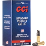 CCI 0035 Standard Velocity   22 Long Rifle (LR) 40 GR Lead Round Nose 50 Bx/ 100
