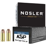 Nosler 51286 Match Grade 9mm Luger 124 GR JHP 20 Bx/ 20 Cs