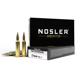 Nosler 60124 Match Grade RDF 22 Nosler 70 GR Hollow Point Boat Tail 20 Bx/ 10 Cs