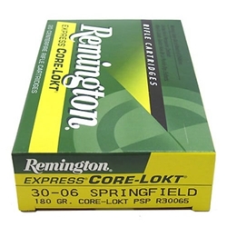 Remington Ammunition R30065 Core-Lokt  30-06 Springfield 180 GR Core-Lokt Pointe