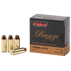 PMC 10B Bronze Handgun 10mm Auto 170 GR JHP 25 Bx/ 20 Cs