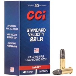 CCI 0035 Standard Velocity   22 Long Rifle (LR) 40 GR Lead Round Nose 50 Bx/ 100