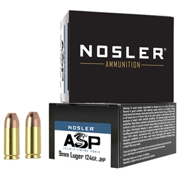 Nosler 51286 Match Grade 9mm Luger 124 GR JHP 20 Bx/ 20 Cs