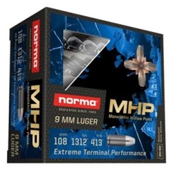 9MM LUGER 108GR NORMA MHP