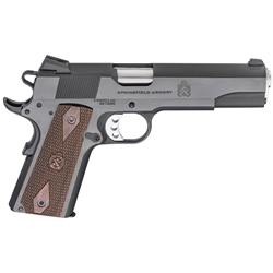 Springfield Armory PX9419 1911 Garrison 9mm Luger Caliber with 5" Barrel, 9+1 Capacity, Overall Blued Finished Carbon Steel, Beavertail Frame, Serrated Slide & Thin-Line Wood with Double-Diamond Pattern Grip