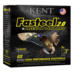 Kent Cartridge K203FS242 Fasteel 2.0 20 Gauge 3" 7/8 oz 1550 fps 2 Shot 25 Bx