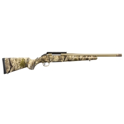 Ruger 36923 American 243 Win 4+1 16.10" Burnt Bronze Cerakote Threaded Barrel, Picatinny Rail Steel Receiver, GoWild Camo I-M Brush Fixed Compact Synthetic Stock, Right Hand