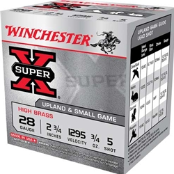 Winchester Ammo X285 Super X Heavy Game Load High Brass 28Gauge 2.75" 3/4oz 5Shot 25 Per Box