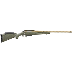 Ruger 46947 American II Predator Full Size 7mm PRC 3+1 22" Burnt Bronze Cerakote Spiral Fluted Threaded Barrel & Alloy Steel Receiver w/Picatinny Rail, Green Splatter Adj LOP Synthetic Stock