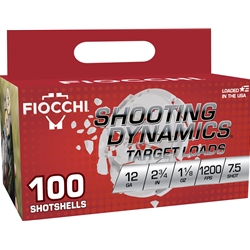 Fiocchi 12SDB187 Shooting Dynamics 12Gauge 2.75" 1 1/8oz 7.5Shot 100 Per Box